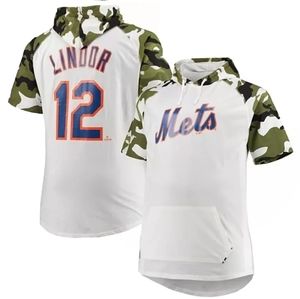 Francisco Lindor New York Mets Big & Tall Raglan Hoodie T-Shirt White/Camo 3XLT